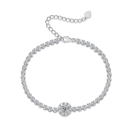 The Bridge of Magpies Bracelet - 0.5 Carat Moissanite Silver Bracelet, Sterling Silver 925, Meaningful Love Gift