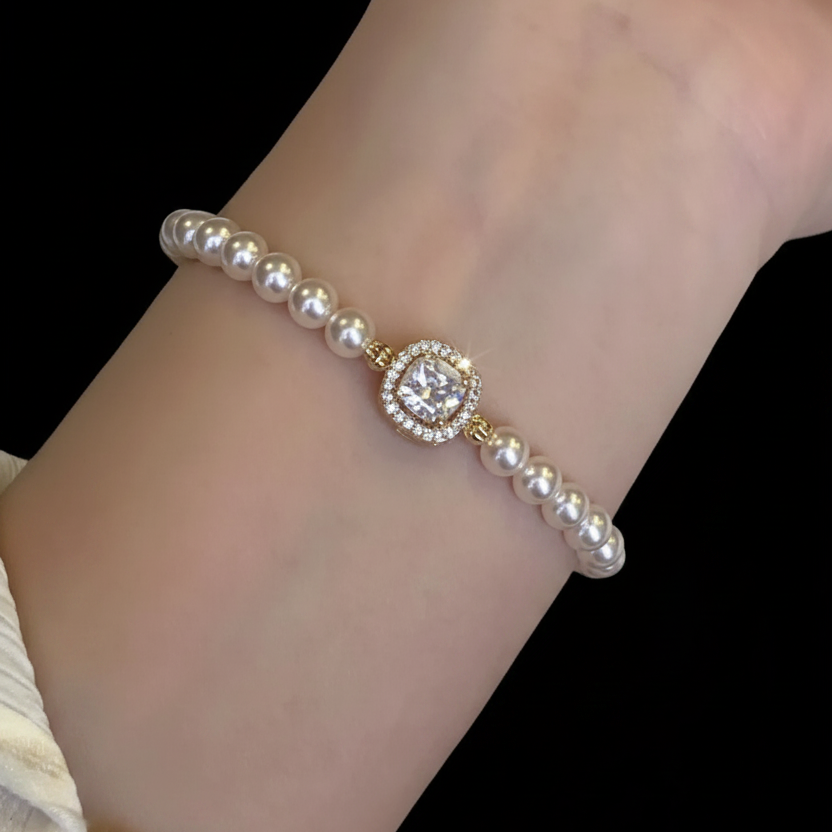 Pearl Bracelet - Wrist Side View