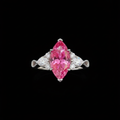Aurora Royale 5CT Pink Moissanite Ring Top Down View